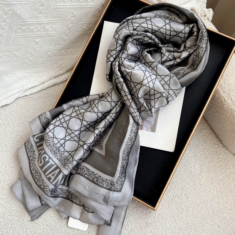 Dior silk scarf 180-90cm E (16)