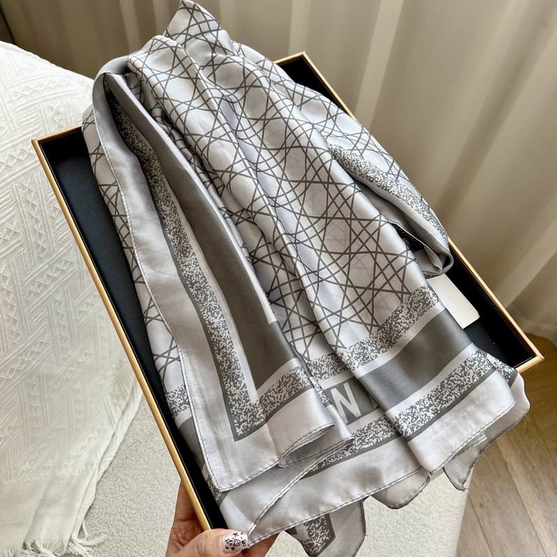 Dior silk scarf 180-90cm E (17)