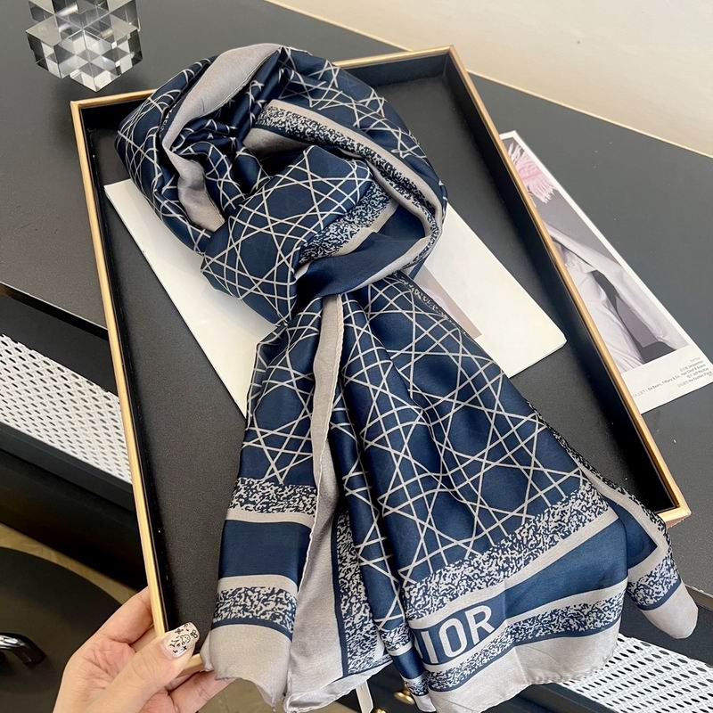 Dior silk scarf 180-90cm E (23)
