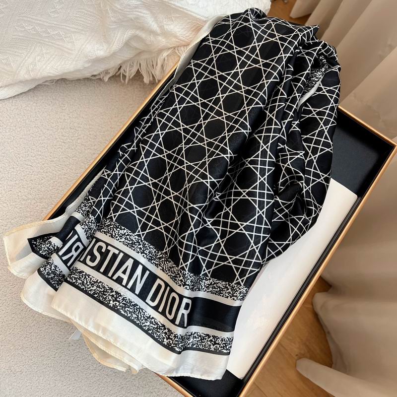 Dior silk scarf 180-90cm E (3)
