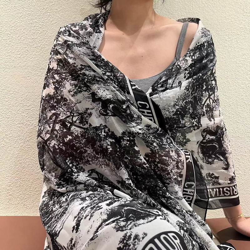 Dior silk scarf 180-90cm E (3)