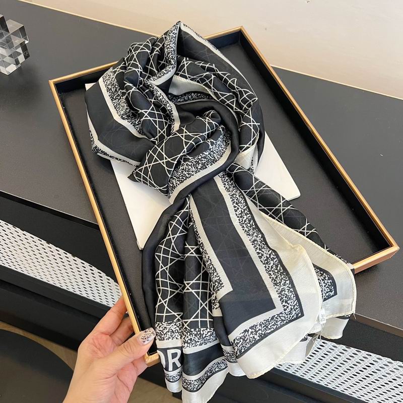 Dior silk scarf 180-90cm E (4)