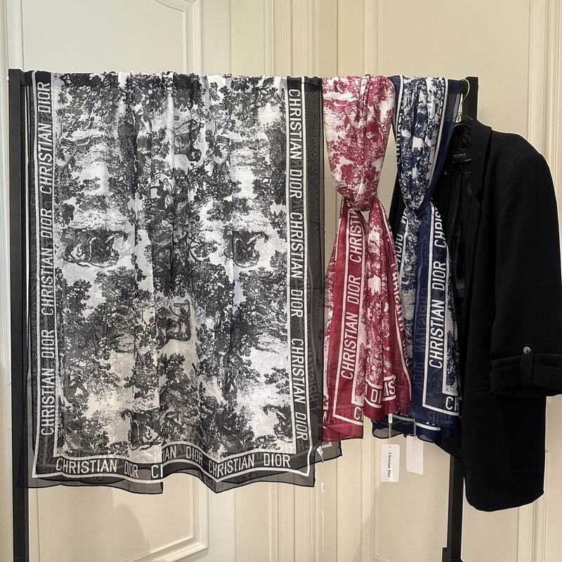 Dior silk scarf 180-90cm E (4)
