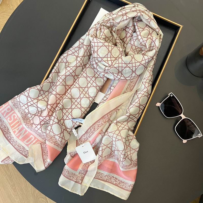 Dior silk scarf 180-90cm E (6)