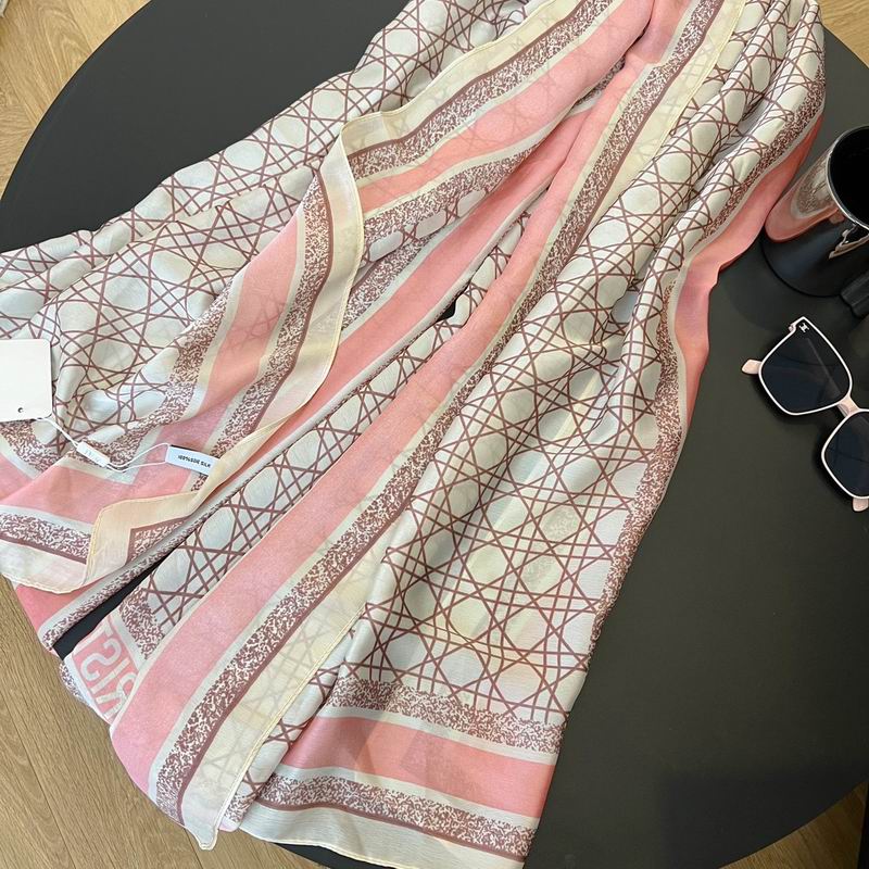 Dior silk scarf 180-90cm E (8)