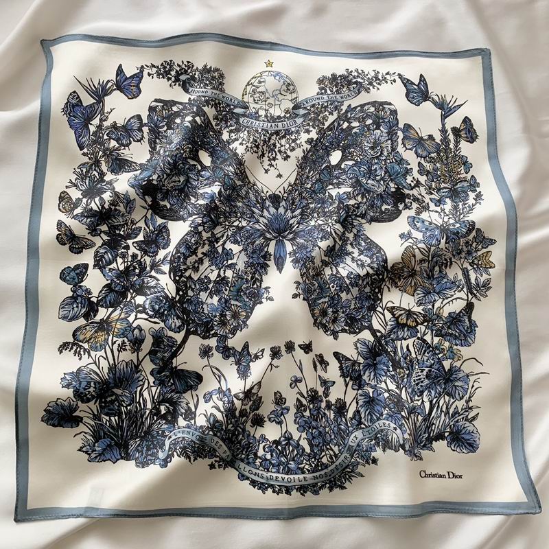 Dior silk scarf 50X50cm E (11)