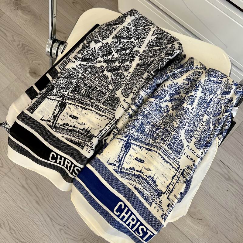 Dior silk scarf 90-180cm E (1)