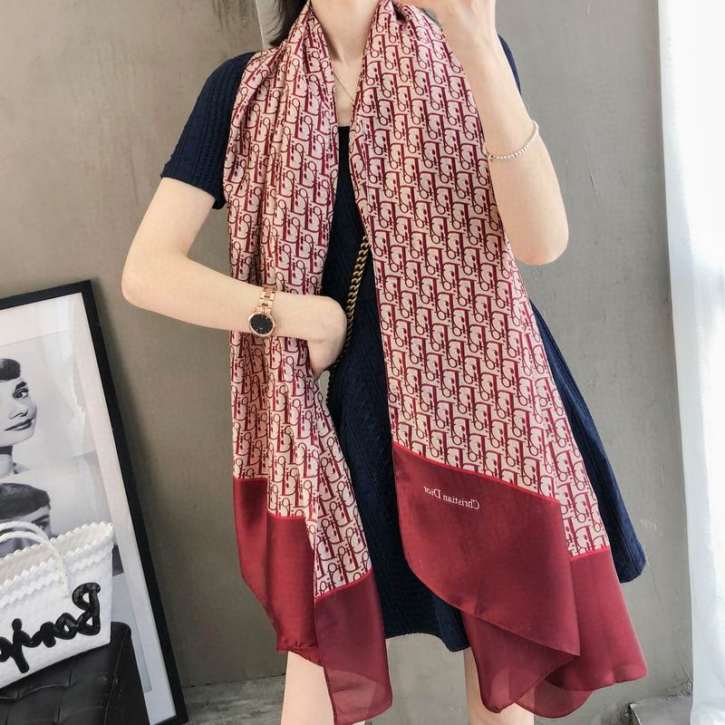 Dior silk scarf 90-180cm E (1)