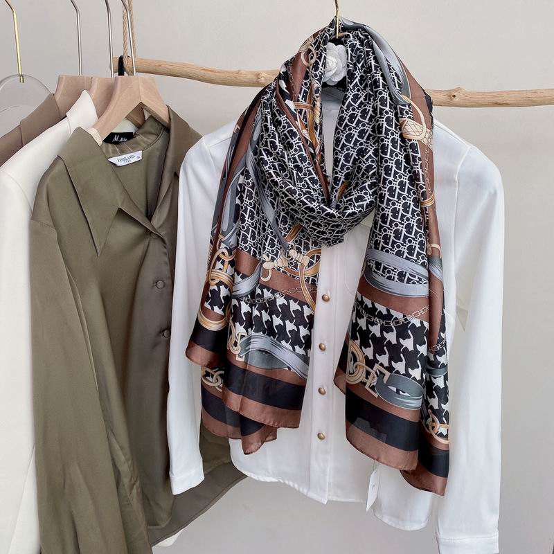 Dior silk scarf 90-180cm E (1)