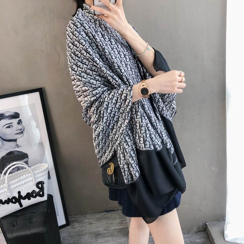 Dior silk scarf 90-180cm E (11)