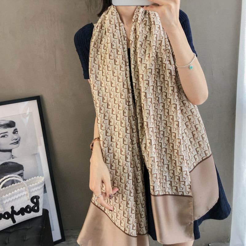 Dior silk scarf 90-180cm E (12)