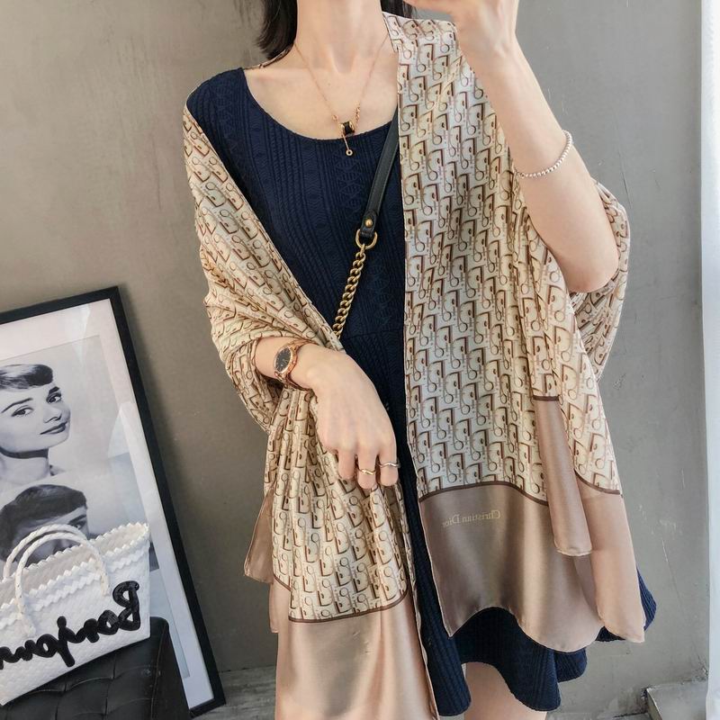 Dior silk scarf 90-180cm E (13)