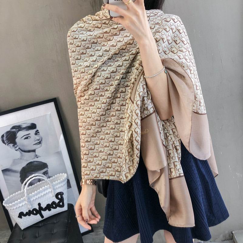 Dior silk scarf 90-180cm E (14)