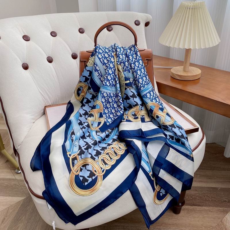 Dior silk scarf 90-180cm E (14)
