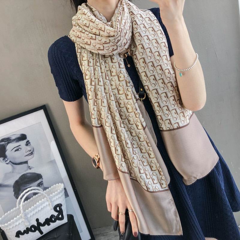 Dior silk scarf 90-180cm E (15)