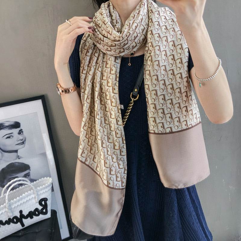 Dior silk scarf 90-180cm E (16)