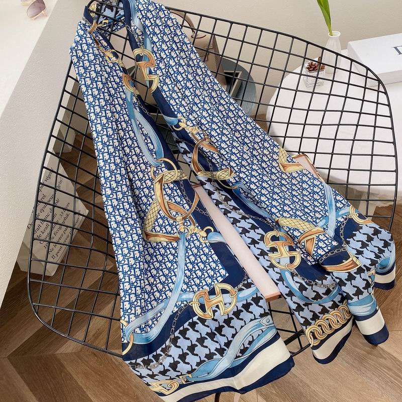 Dior silk scarf 90-180cm E (16)