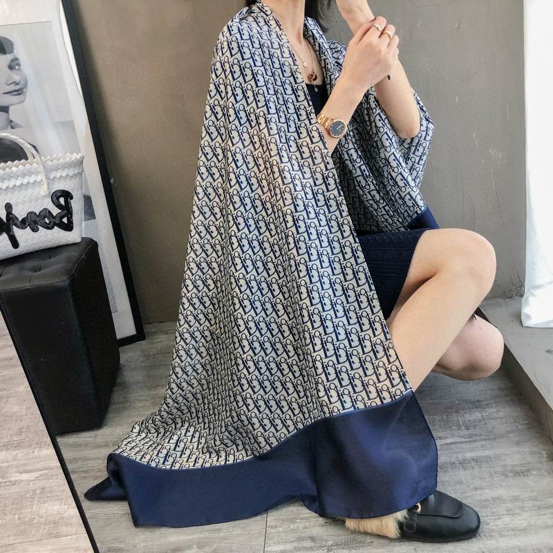 Dior silk scarf 90-180cm E (19)