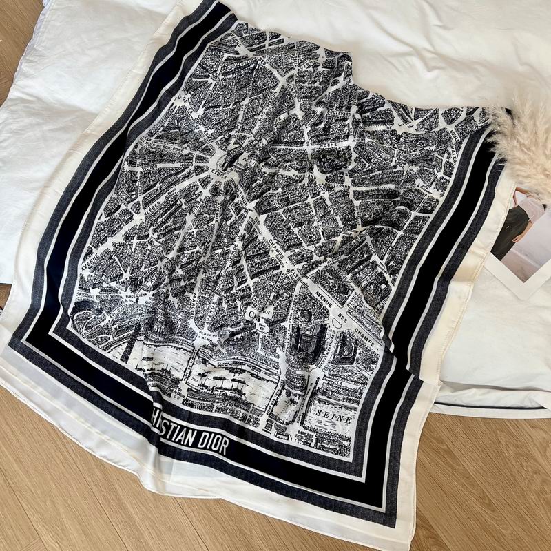 Dior silk scarf 90-180cm E (2)