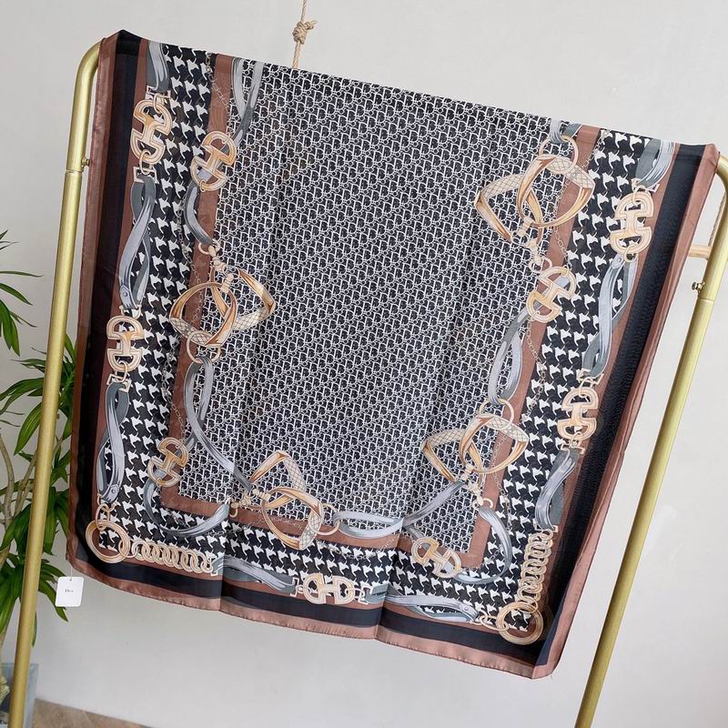 Dior silk scarf 90-180cm E (2)