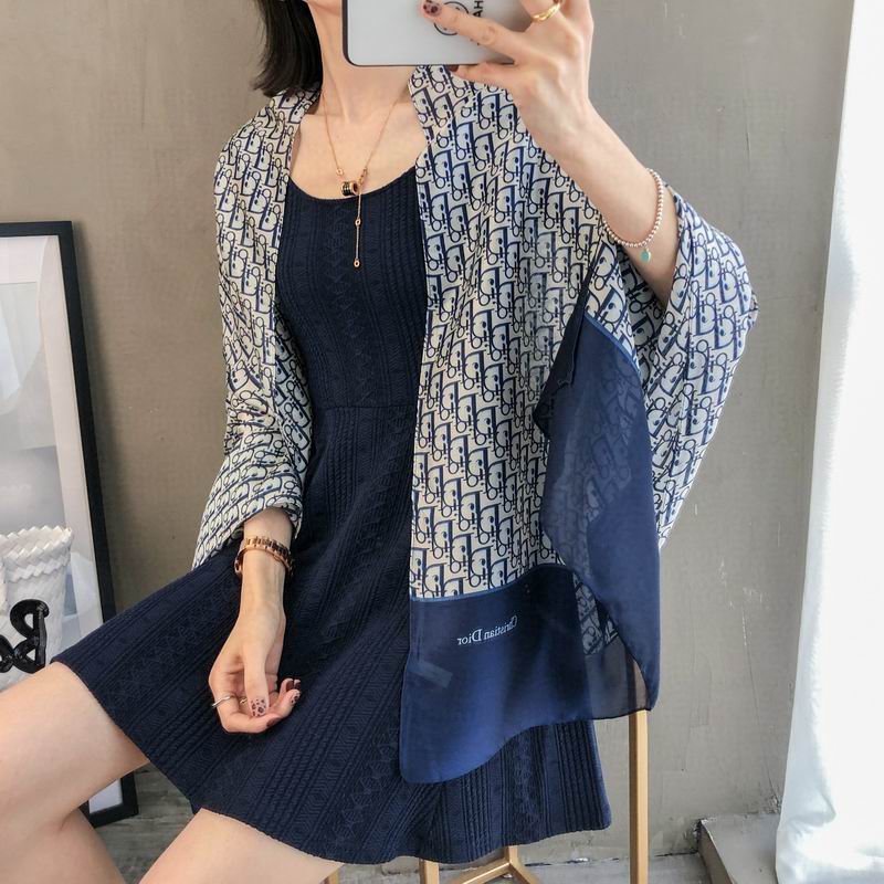 Dior silk scarf 90-180cm E (20)