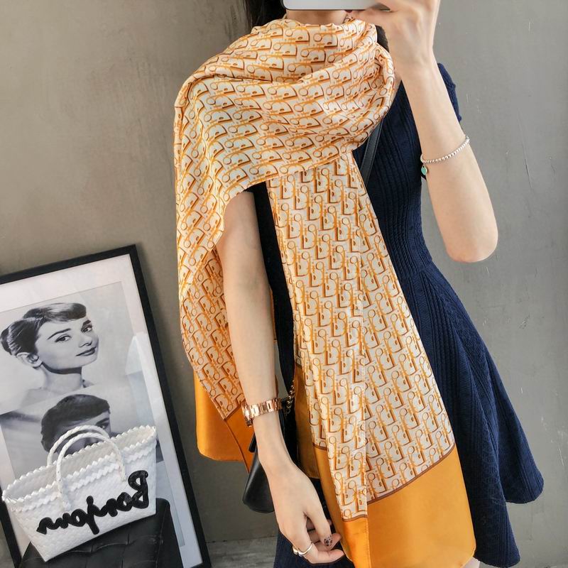 Dior silk scarf 90-180cm E (24)