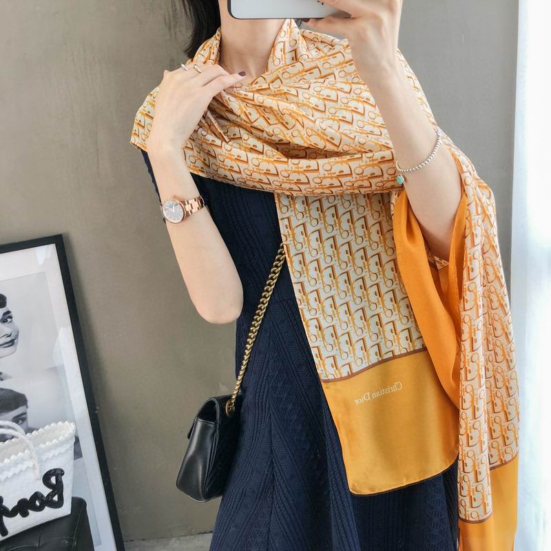 Dior silk scarf 90-180cm E (26)