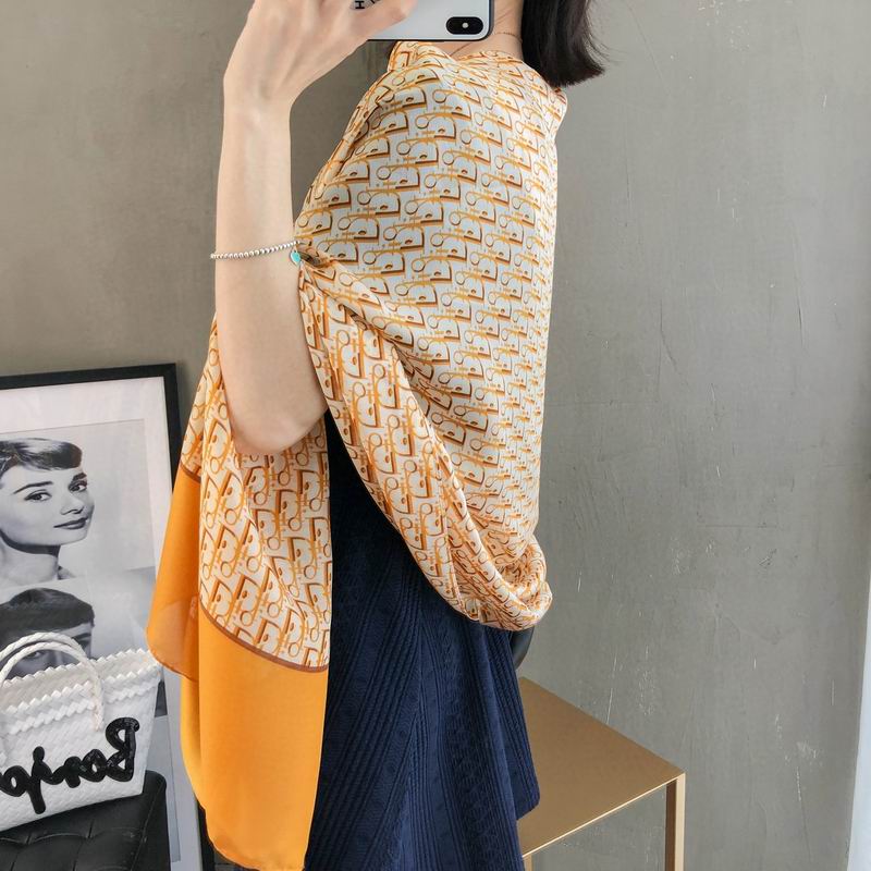 Dior silk scarf 90-180cm E (28)