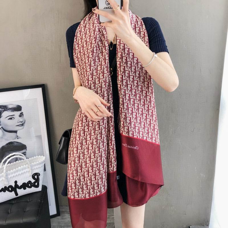 Dior silk scarf 90-180cm E (3)