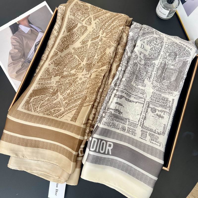 Dior silk scarf 90-180cm E (4)