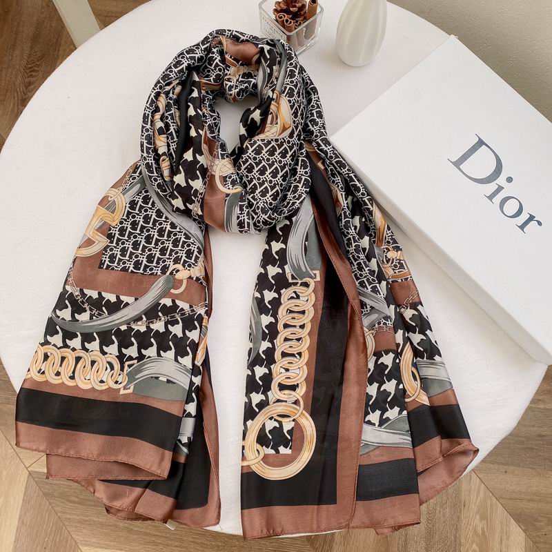 Dior silk scarf 90-180cm E (4)