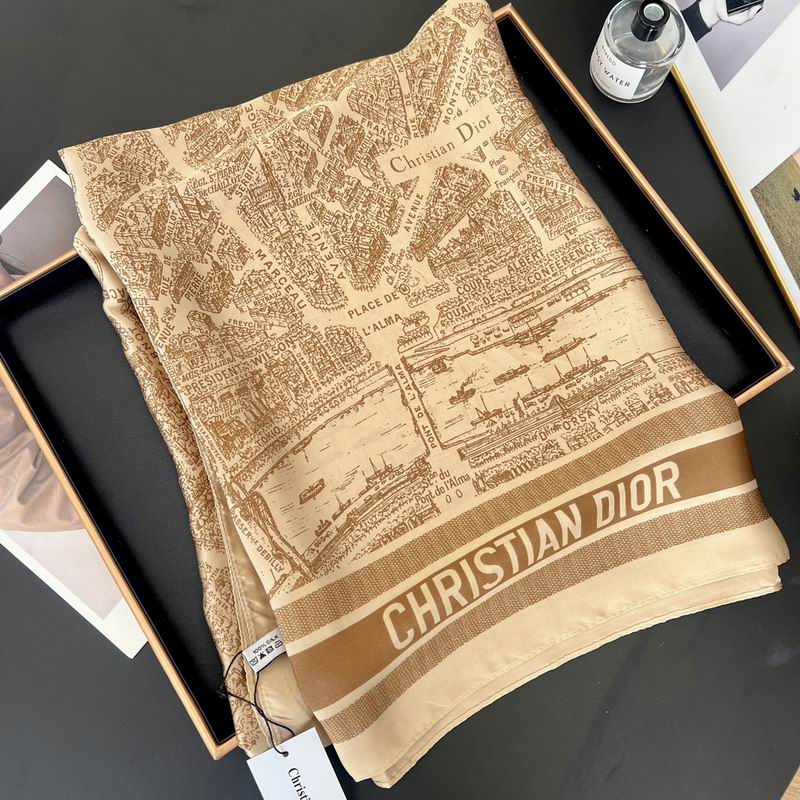 Dior silk scarf 90-180cm E (5)