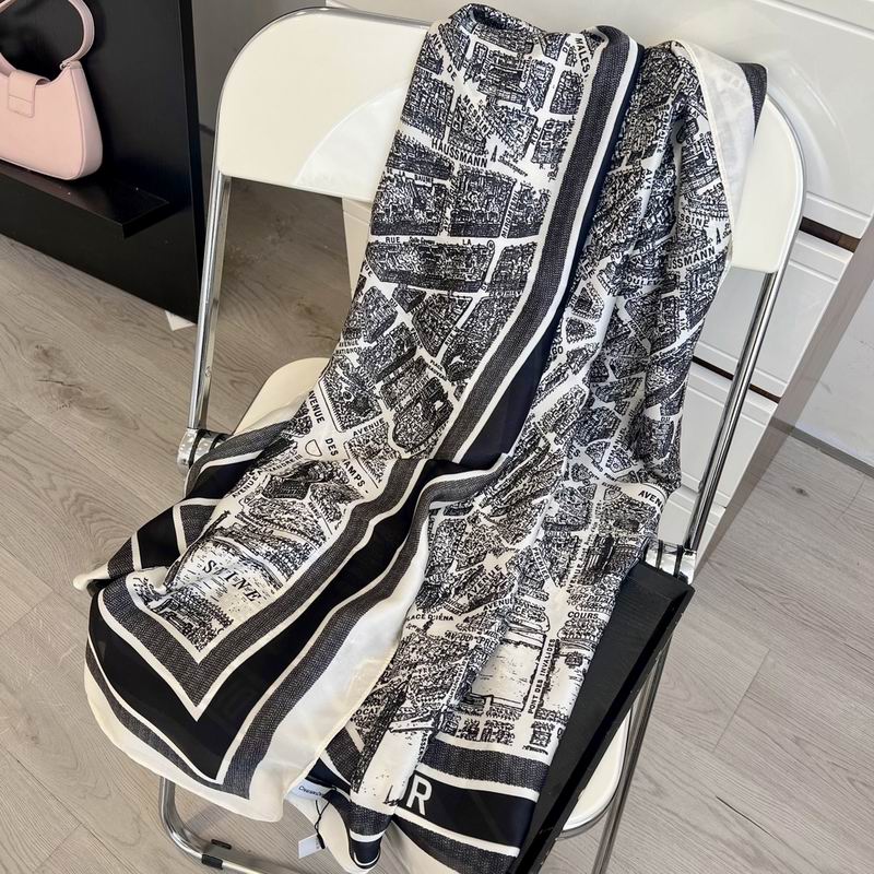 Dior silk scarf 90-180cm E (5)