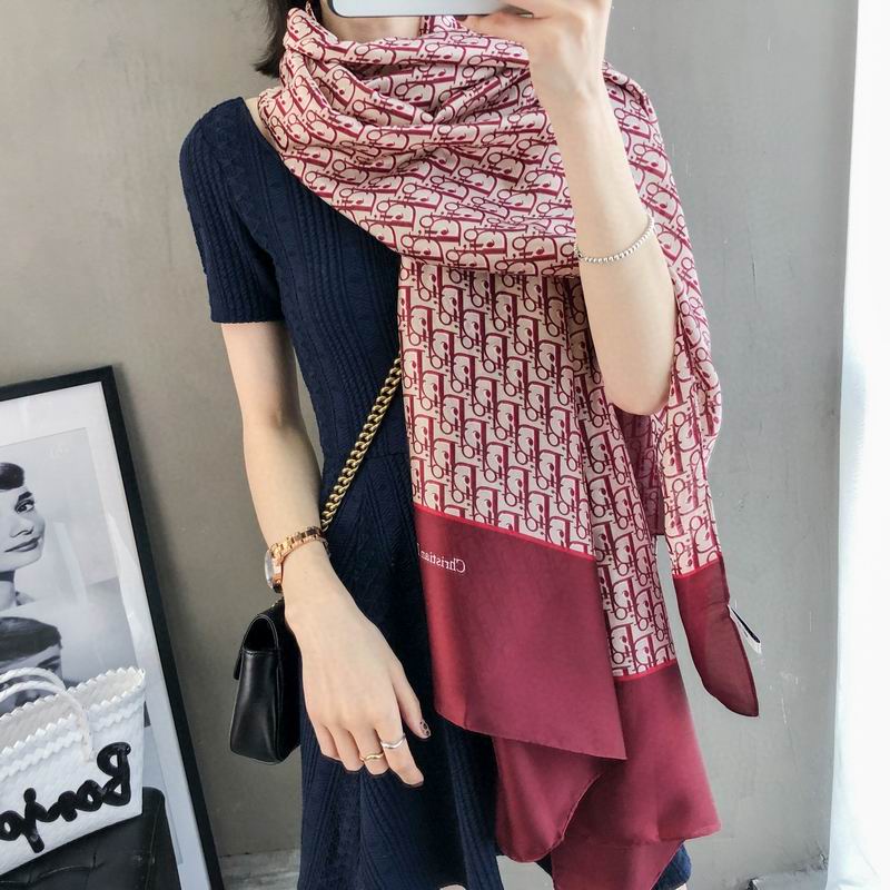 Dior silk scarf 90-180cm E (5)