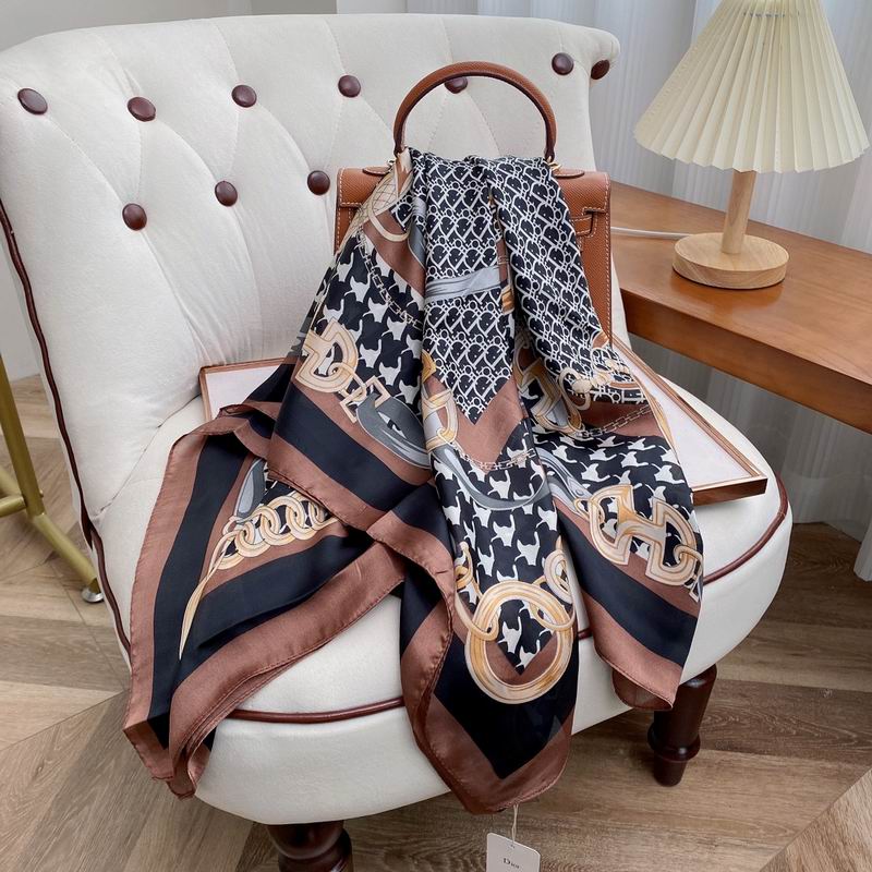 Dior silk scarf 90-180cm E (5)