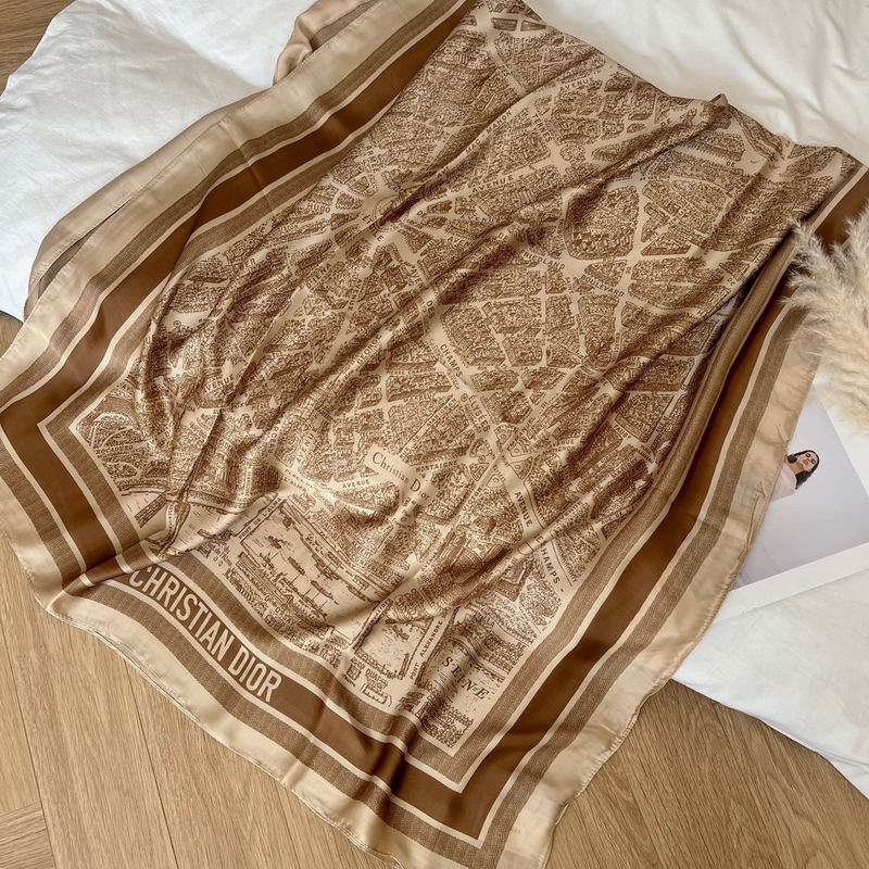 Dior silk scarf 90-180cm E (6)