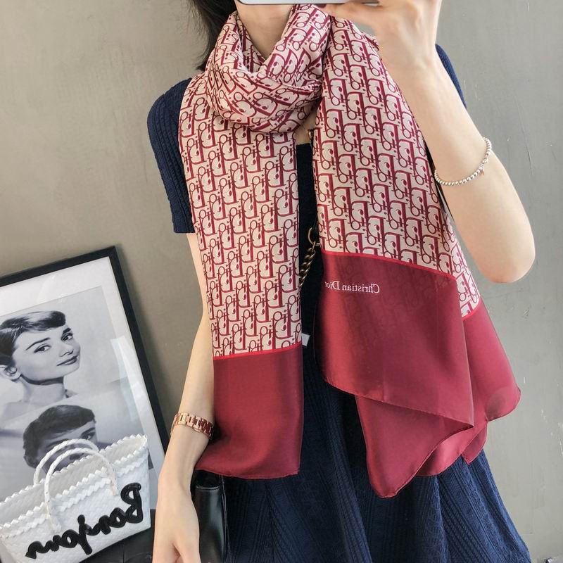 Dior silk scarf 90-180cm E (6)