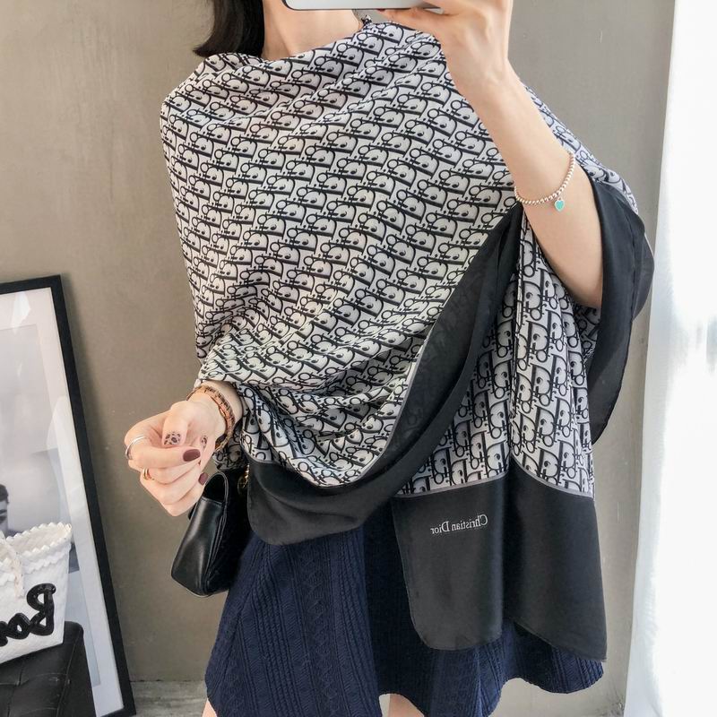 Dior silk scarf 90-180cm E (8)