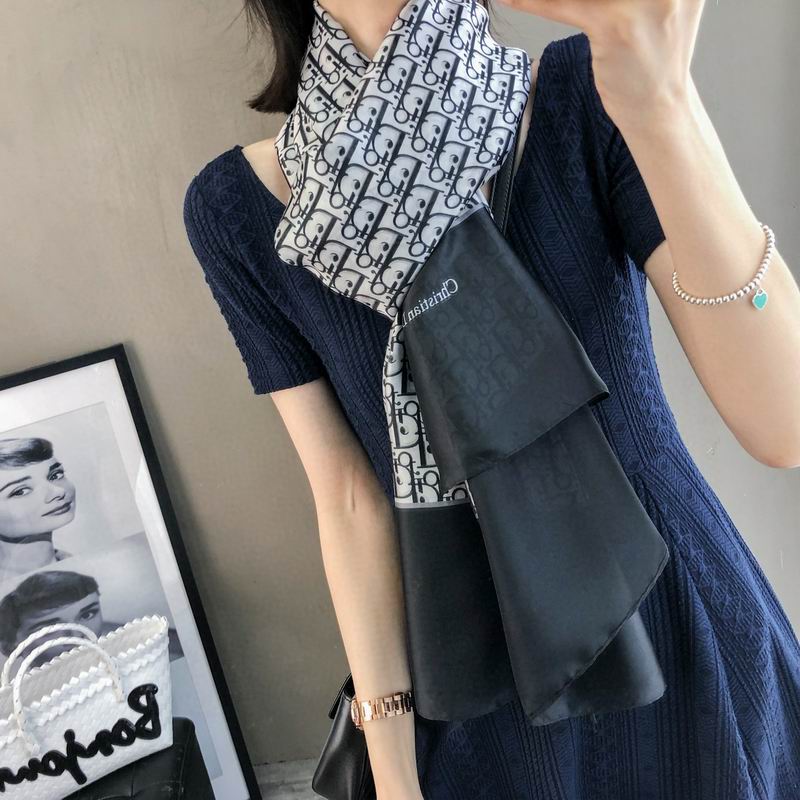 Dior silk scarf 90-180cm E (9)