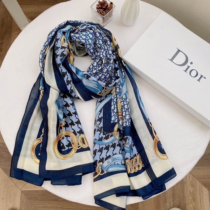 Dior silk scarf 90-180cm E (9)
