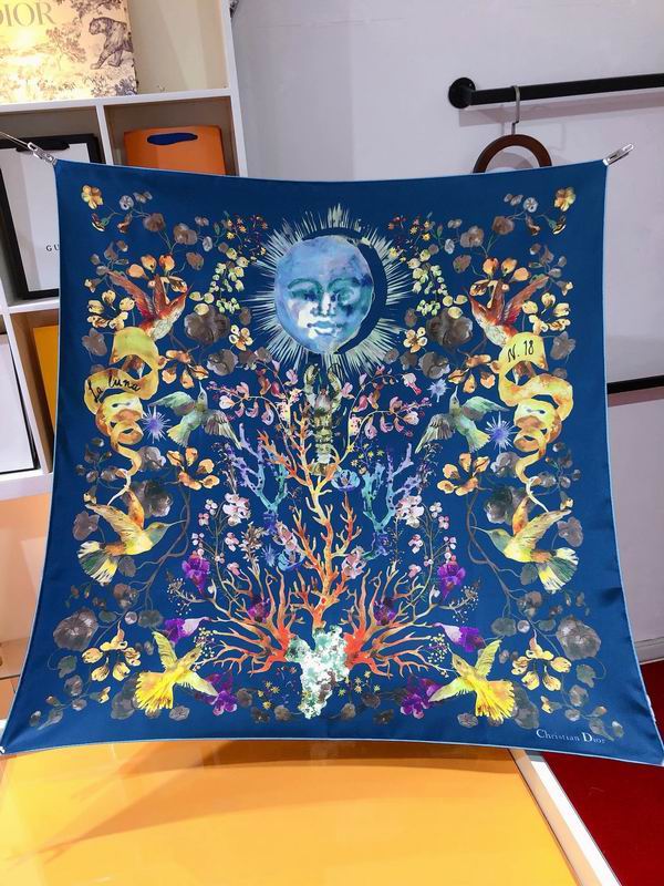 Dior silk scarf 90X90cm  E (10)