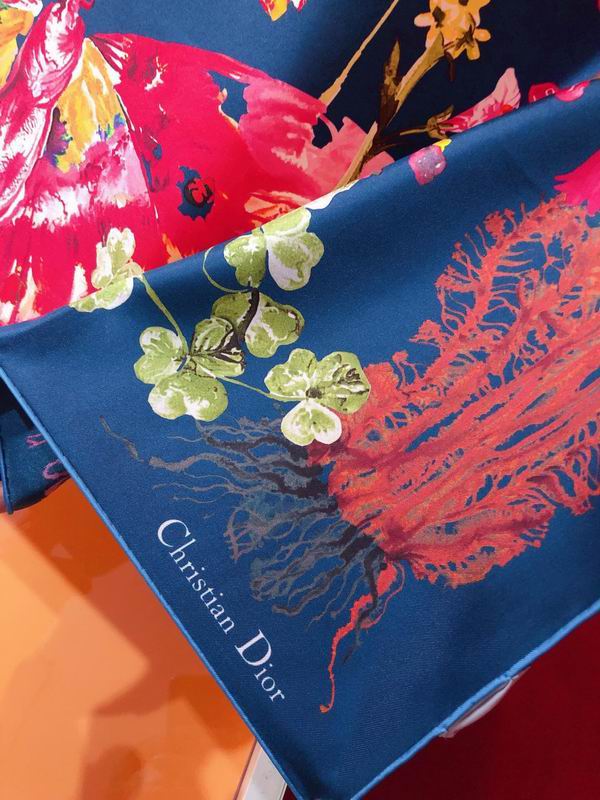 Dior silk scarf 90X90cm  E (11)