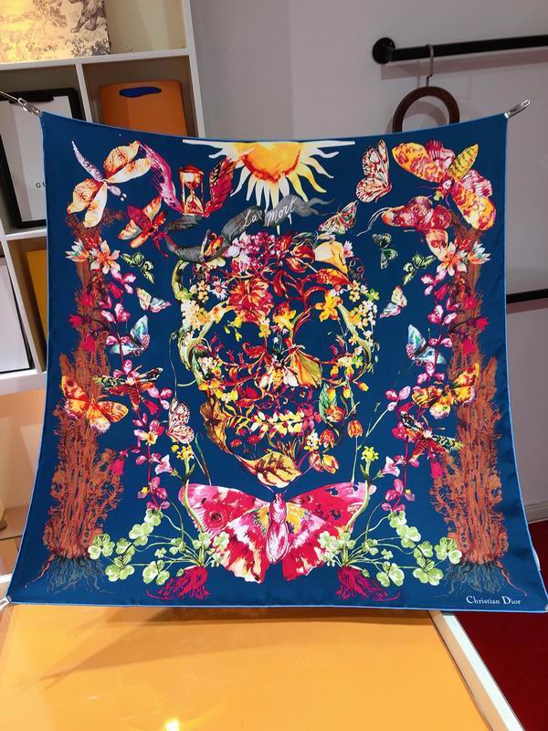 Dior silk scarf 90X90cm  E (12)