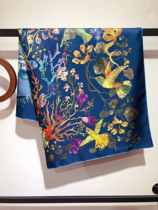 Dior silk scarf 90X90cm  E (13)