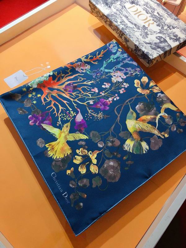 Dior silk scarf 90X90cm  E (14)
