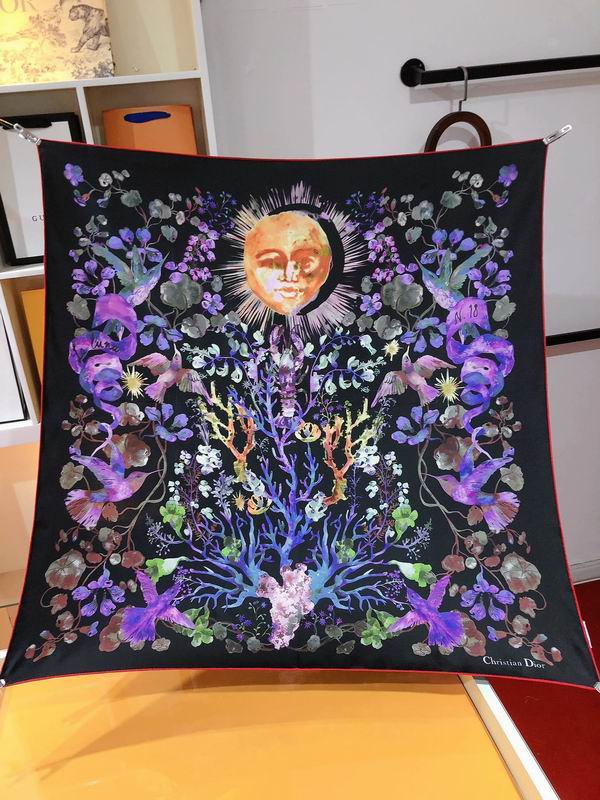 Dior silk scarf 90X90cm  E (4)
