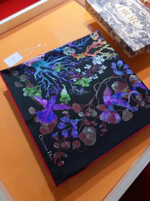 Dior silk scarf 90X90cm  E (6)
