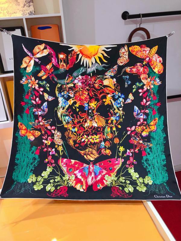 Dior silk scarf 90X90cm  E (8)