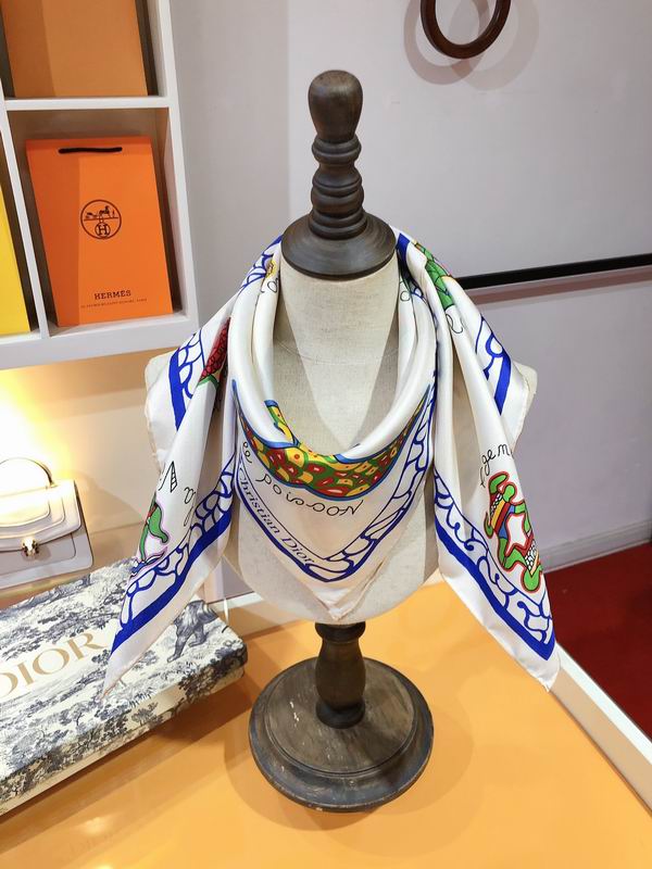 Dior silk scarf 90X90cm E (1)