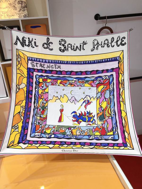 Dior silk scarf 90X90cm E (1)